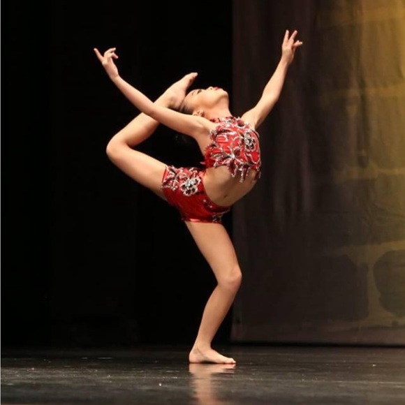 Glamour Costumes Red Sequin 2 Piece Dance Costume - Picture 13 of 13